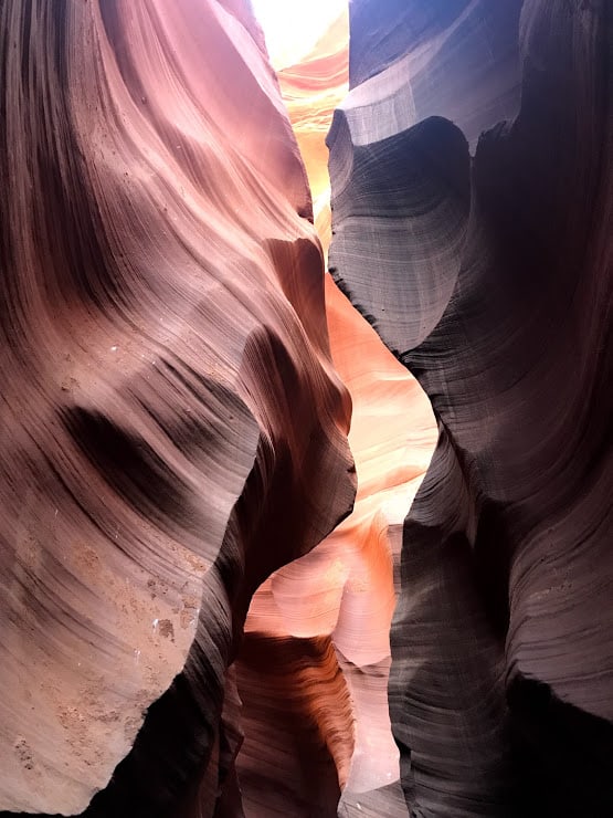 silhouette of a face in Antelope Canyon walls