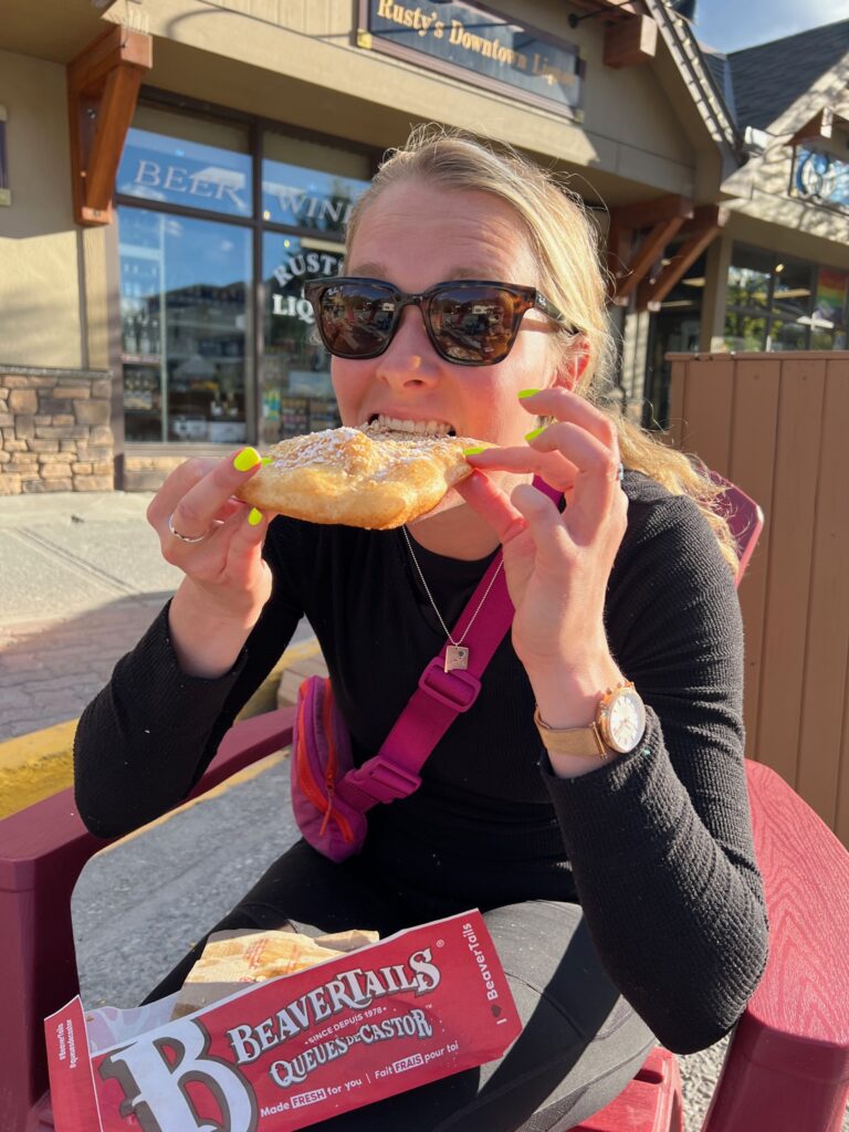 the author takes a bite out of the beaver tail pastry
