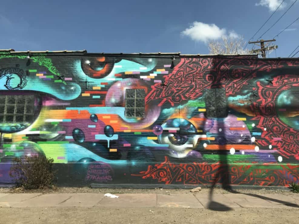 Colorful abstract mural 