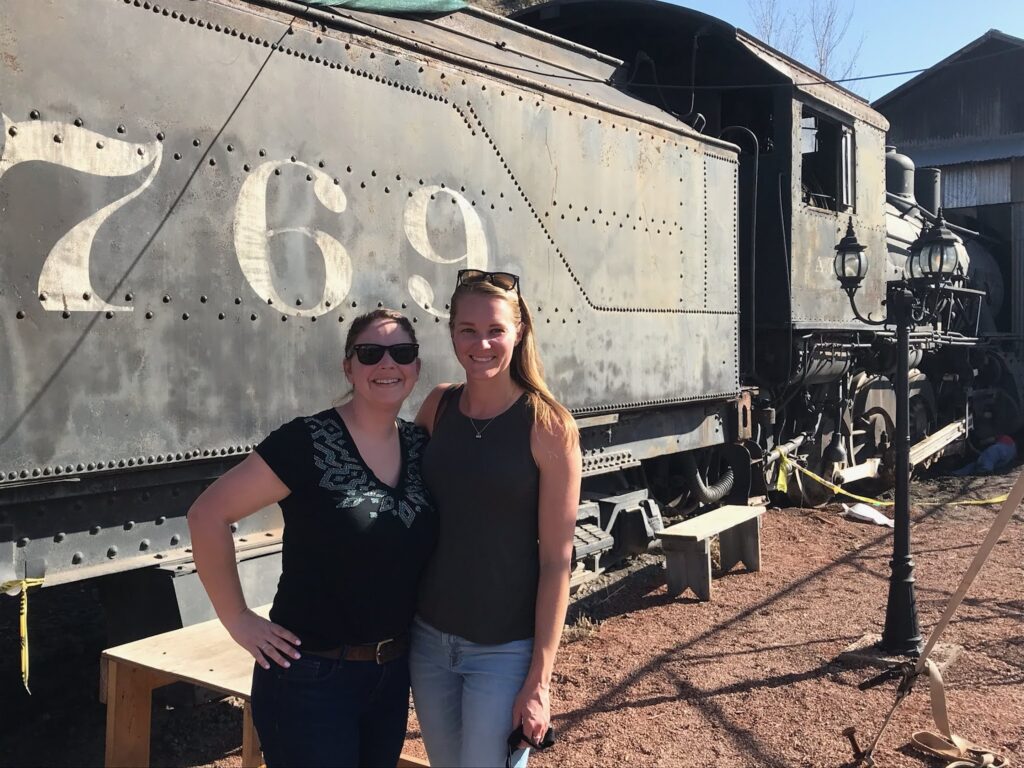 the historic engine 769 outside the mine shaft tavern 