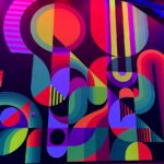 a neon colored abstract art design that you will see when visiting meow wolf