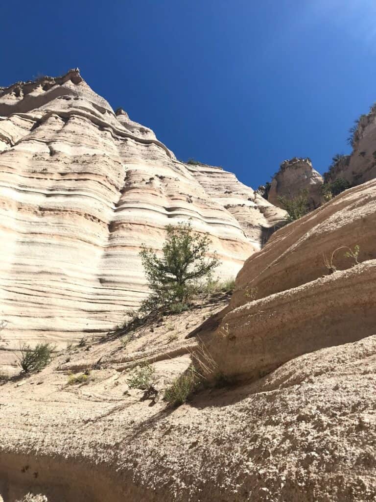 views of the striated rocks at Tent Rocks, New Mexico