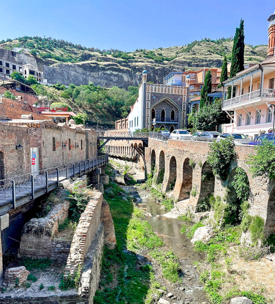 view outside the Chreli Abano bathhouse in Tbilisi Georgia